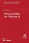 "Klimaschäden im Privatrecht" von David Paparizos, Münchener Universitätsschriften. Roter Hintergrund. Logos unten., Buch