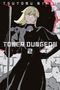 „Tower Dungeon 2“ steht in großen Buchstaben. Eine Person mit blonden Haaren und schwarzem Umhang hält einen Stock., Buch