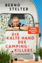 "Die kalte Hand des Camping-Killers" steht auf einem Wohnwagen mit Vorhängen. Ein Mann lehnt aus dem Fenster., Buch