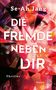 "Se-Ah Jang. DIE FREMDE NEBEN DIR. Thriller. Fischer. Abstrakte, fragmentierte Farbcollage in Rottönen."