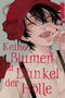 "Keine Blumen im Dunkel der Hölle" steht in roter Schrift. Ein Junge mit schwarzem Hut und roten Blumen im Haar lächelt., Buch