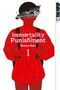 Titel: "Immortality and Punishment" von Kentaro Sato. Eine Illustration zeigt eine Person in roter Kleidung mit einem Rucksack., Buch