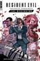 "Resident Evil: Infinite Darkness - The Beginning". Ein Mann mit Pistole inmitten von Zombies, düsterer Comic-Stil., Buch