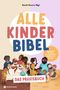 "ALLE KINDER BIBEL" und "DAS PRAXISBUCH". Illustration von fröhlichen Menschen um einen Tisch., Buch