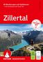 "60 Wanderungen und Gipfeltouren – mit Gerlostal und Tuxer Tal. Zillertal. Mit Rother App." Logo und bergiges Tal.
