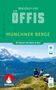 "Wandern mit ÖFFIS: Münchner Berge. 55 Touren mit Bahn & Bus. Zwei Personen sitzen auf einem Berg mit Aussicht auf Alpen.", Buch