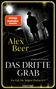 "SPIEGEL Bestseller-Autorin", Alex Beer, Kriminalroman: "Das dritte Grab". Silhouette eines Mannes vor einer Lampe., Buch
