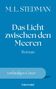 Text: "M. L. Stedman", "Das Licht zwischen den Meeren", "Roman", "vorläufiges Cover". Blauer Hintergrund, schlichtes Design.