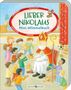 "LIEBER NIKOLAUS Mini-Wimmelbuch." Illustrationen zeigen Nikolaus mit Kindern, die Geschenke erhalten., Buch