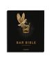"BAR BIBLE" und "CALLWEY" in gold. Eine Taube sitzt auf einem Cocktailglas, strahlende Linien im Hintergrund.