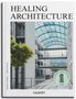"Healing Architecture" und "Callwey" mit Bild eines modernen Gebäudeinnenraums mit Glasdach und Pflanzen., Buch