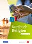 "Kursbuch Religion elementar" steht auf grünem Hintergrund, links Kinder im Wasser, rechts Hände übereinander.