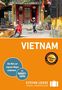 "VIETNAM", "Die Welt auf eigenen Wegen entdecken", "Mit BUDGET-TIPPS", "Stefan Loose", "International Travel Book Award Winner 2025". Eine vietnamesische Straßenszene mit Tempel., Buch