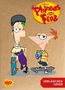 „Phineas and Ferb“, Comic-Stil: Zwei Jungen mit Skateboards, einer trägt Helm. Text: „VORLÄUFIGES COVER“., Buch