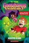 Text: "Goosebumps: The Graphic Novel, Monster Blood". Illustration: Kind von grünem Schleim bedroht., Buch