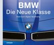 "BMW Die Neue Klasse. Elektrisch Digital Nachhaltig." Logo auf blauem Auto., Buch