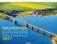 "Faszination Schleswig-Holsteinische Ostseeküste 2027. Fotografiert von Martin Elsen." Luftaufnahme einer Brücke, Landschaft.