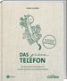 "Das grüne Telefon" von Horst Schöne: Ratgeber für Garten, Balkon, Zimmerpflanzen mit Beiträgen von Claudia Look-Hirnschal. Illustration mit Telefonhörer und Pflanzen.