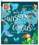 Text: "WAS IST WAS. Wissen rund um den Globus. 46 Karten, die uns die Welt nach Hause bringen." Illustration einer Weltkarte.
, Buch