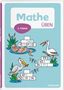 „Mathe üben“ und „2. Klasse“. Tiere, die Matheaufgaben auf Wasserpflanzen lösen. Spaßige Illustrationen.