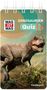 "Was ist was: Dinosaurier Quiz" mit einem aggressiven Dinosaurier in einer Dschungellandschaft., Buch