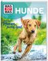 "Auf die Pfoten, fertig, los!" Ein Hund rennt durch Wasser. Oberer Text: "WAS IST WAS HUNDE". Autor: Christine Paxmann., Buch