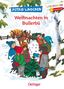 "ASTRID LINDGREN: Weihnachten in Bullerbü, Lesestarter 2. Lesestufe, Oetinger." Kinder in Winterkleidung beim Spielen im Schnee., Buch
