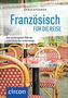 "SPrachführer Französisch für die Reise. Die wichtigsten Wörter und Sätze für unterwegs. Logo: circon. Café-Stühle im Freien.", Buch