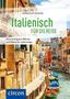 Italienisch für die Reise. Die wichtigsten Wörter und Sätze für unterwegs. Illustration einer venezianischen Gasse mit Kanal., Buch