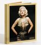 „The official centenary book“ steht über einer Frau in einem glamourösen, tief ausgeschnittenen, goldenen Kleid.