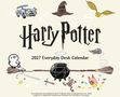„Harry Potter“, „2027 Everyday Desk Calendar“. Illustration: Zauberelemente, Besen, Auto, Eule, goldener Schnatz, Schwert., Kalender
