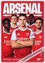 "ARSENAL", "Emirates Fly Better", "Official Calendar 2024", "Titelbild 2027 in Bearbeitung". Fünf Fußballer in roten Trikots.