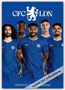 "Titelbild 2027 in Bearbeitung", "CFC LDN", "OFFICIAL 2024 CALENDAR". Fünf lächelnde Männer in blauen Fußballtrikots., Kalender
