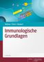 "Immunologische Grundlagen", Autoren: Vollmar, Fürst, Zündorf. Illustration mit Molekülstrukturen, blaue und orange Töne., Buch