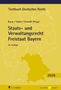 Buchcover mit Text: "Textbuch Deutsches Recht", "Staats- und Verwaltungsrecht Freistaat Bayern", gelbe Karte Bayerns.