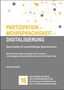 "Partizipation – Mehrsprachigkeit – Digitalisierung" steht in großen Buchstaben oben, darunter weitere Texte. Geometrisches Muster.