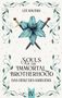 "SOULS OF THE IMMORTAL BROTHERHOOD - DAS HERZ DES KRIEGERS IV." Illustration mit blauer Lilie und zwei Schwertern., Buch