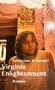 Sebastian Schinnerl: Virginia Enlightenment, Roman. Ein Mann mit Bart in einem Raum, dahinter eine Hindu-Gottheit an der Wand., Buch
