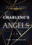 Text: "Wynter Fall, Charlene's Angels, Lian, The Stranger." Goldene Linien auf schwarzem Hintergrund., Buch