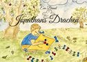 "Jonathans Drachen" von Eva Brand. Illustration: Kind hält gelben Drachen, von Bäumen umgeben., Buch