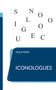 Text: "ICONOLOGUES", "Jürg P. Keller", Buchcover mit verstreuten Buchstaben und einem blauen Design., Buch