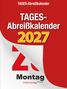 TAGES-Abreißkalender 2027. Montag, Ostermontag. Rot-weißes Kalender-Design mit großem "Z"., Kalender