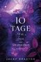 "10 Tage - A Fae in Love and Desperation. Romantasy. Jacky Braxton." Lila Schmetterlinge, Blätter, mystische Atmosphäre., Buch