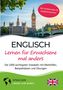 "Mit Eselsbrücken & Gedächtnistricks! ENGLISCH Lernen für Erwachsene mal anders." Londoner Wahrzeichen im Hintergrund., Buch