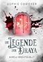Titel: "Die Legende der Draya" Band 2: "Vereintes Blut". Ein rotes Portal mit Blutspritzern, mystisch und düster., Buch