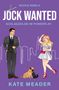 „Jock Wanted“ oben, „Rookie Rebels“ und „Schlagzeilen im Powerplay“ darüber, darunter „Kate Meader“. Illustration mit Mann und Frau., Buch