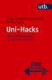 Text: "Helga Esselborn-Krumbiegel, Emma Huber, Uni-Hacks, Herausforderungen im Studium meistern, STARK fürs STUDIUM." Oben rechts "utb." auf dunkelblauem Hintergrund. Darunter ein Hantel-Symbol.
