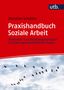 "Christian Schröder: Praxishandbuch Soziale Arbeit. Unten fliegende Vögel vor bewölktem Himmel, oben roter Hintergrund.", Buch