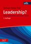 „Leadership? Klare Antworten aus erster Hand“, rote Oberfläche, blaue Wellen unten., Buch