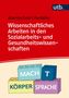 Buchtitel: "Wissenschaftliches Arbeiten in den Sozialarbeits- und Gesundheitswissenschaften." Bunte Bausteine mit Wörtern., Buch